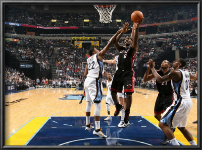 Miami Heat V Memphis Grizzlies: Lebron James And Rudy Gay by Joe Murphy Pricing Limited Edition Print image