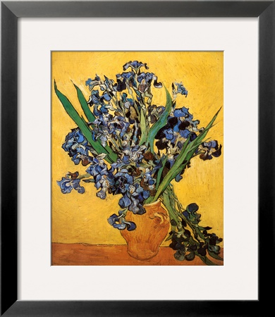 Vase Of Irises Against A Yellow Background, C.1890 by Vincent Van Gogh Pricing Limited Edition Print image