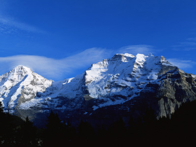 Panoramic View Of The Eiger, Monch And Jungfrau, Switzerland by Jeremy Walker Pricing Limited Edition Print image