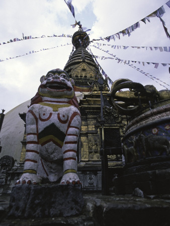 Lion Sculpture, Nepal by Michael Brown Pricing Limited Edition Print image