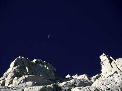 Mt. Whitney And Moon In California, Usa by Michael Brown Pricing Limited Edition Print image