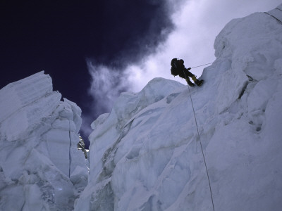 Rapelling Down Khumbu Ice Fall by Michael Brown Pricing Limited Edition Print image