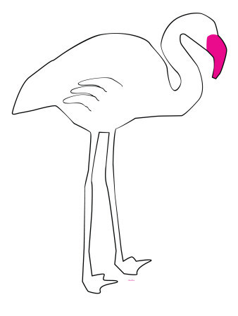 Pink Lone Flamingo by Avalisa Pricing Limited Edition Print image