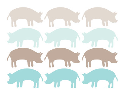 Seagreen Pig Family by Avalisa Pricing Limited Edition Print image