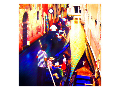 Gondolas On Canal, Venice by Tosh Pricing Limited Edition Print image