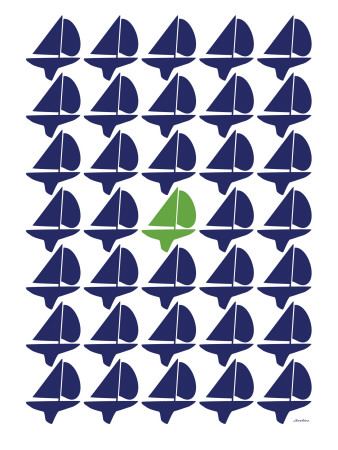 Navy Green Regatta by Avalisa Pricing Limited Edition Print image