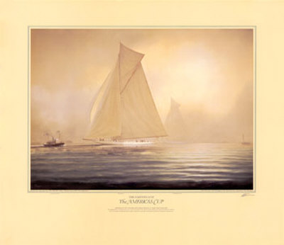 The America's Cup - Reliance V. Shamrock Iii, 1903 (Signed) by Tim Thompson Pricing Limited Edition Print image