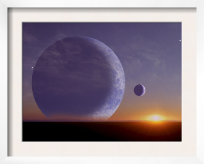 First Rays Of A Rising Star Reveal The Distant Gas-Giant Planet Above The Horizon by Stocktrek Images Pricing Limited Edition Print image