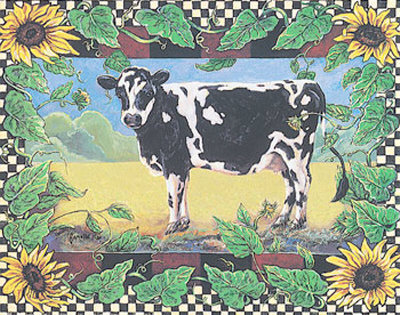 Checkerboard Cow by Jonnie Kostoff Pricing Limited Edition Print image