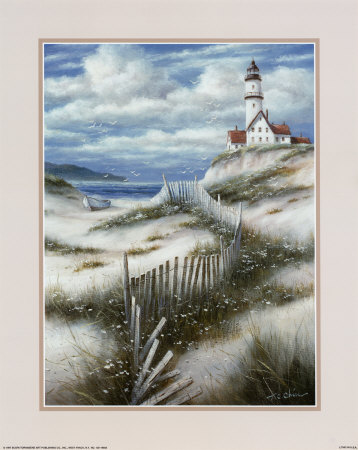 Lighthouse With Sand Dunes by T. C. Chiu Pricing Limited Edition Print image