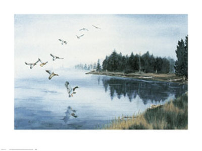 Misty Morning Mallards, 1984 by Carolyn Shores-Wright Pricing Limited Edition Print image