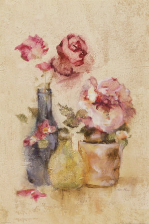 Pots Of Roses Panel Iii by Cheri Blum Pricing Limited Edition Print image