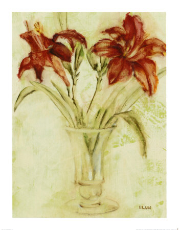 Vase Of Day Lilies Iii by Cheri Blum Pricing Limited Edition Print image