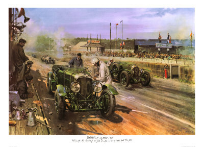Bentleys At Le Mans, 1929 by Terence Cuneo Pricing Limited Edition Print image
