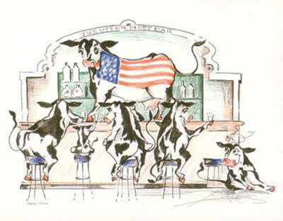 Cow Cocktails by Alfred Gockel Pricing Limited Edition Print image