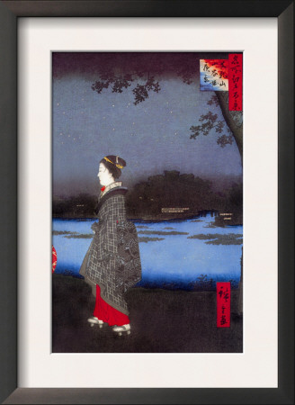 Night Scene Of Matsuchi Hill And The Sanya Moat by Ando Hiroshige Pricing Limited Edition Print image