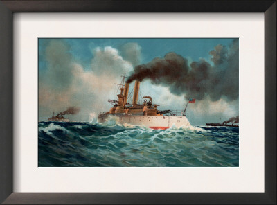 Battleship Texas, Battleship Iowa, And Torpedoboat Porter, 1899 by Werner Pricing Limited Edition Print image
