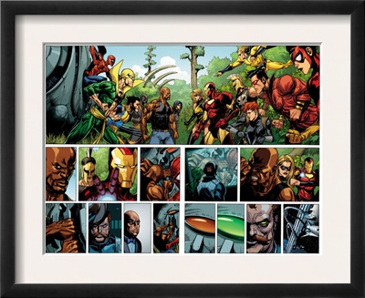 Secret Invasion #1 Group: Iron Fist, Cage, Luke, Iron Man And Wonder Man by Leinil Francis Yu Pricing Limited Edition Print image