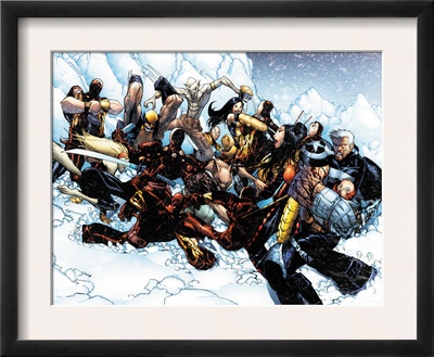 New X-Men #45 Group: Cable, Wolverine And Caliban by Humberto Ramos Pricing Limited Edition Print image
