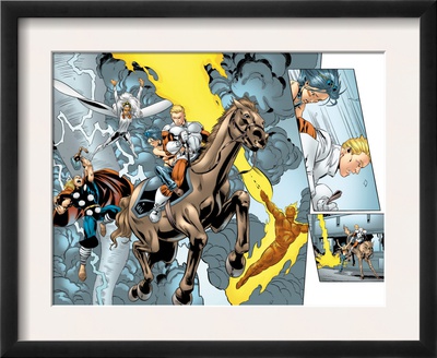 Alpha Flight #8 Group: Major Mapleleaf, Storm, Thor And Human Torch by Dave Ross Pricing Limited Edition Print image