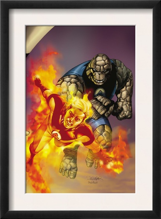 Ultimate Fantastic Four #41 Cover: Thing And Human Torch by Salvador Larroca Pricing Limited Edition Print image