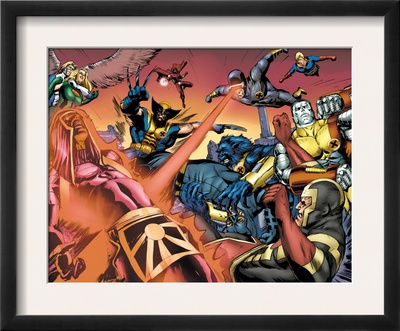 Eternals #8 Group: Wolverine, Cyclops, Colossus, Beast And Eramis by Eric Nguyen Pricing Limited Edition Print image