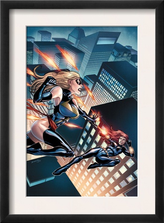 Black Widow & The Marvel Girls #3 Cover: Ms. Marvel And Black Widow by Salva Espin Pricing Limited Edition Print image