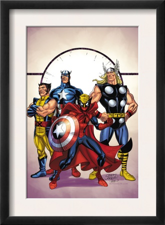Marvel Adventures The Avengers #39 Cover: Spider-Man, Thor, Wolverine And Captain America by Casey Jones Pricing Limited Edition Print image