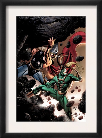 Thor #84 Cover: Thor And Loki Fighting And Flying by Steve Epting Pricing Limited Edition Print image