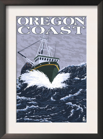 Fishing Boat - Oregon Coast, C.2009 by Lantern Press Pricing Limited Edition Print image