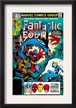 Fantastic Four #242 Cover: Terrax, Human Torch, Thing, Invisible Woman And Mr. Fantastic Fighting by John Byrne Pricing Limited Edition Print image
