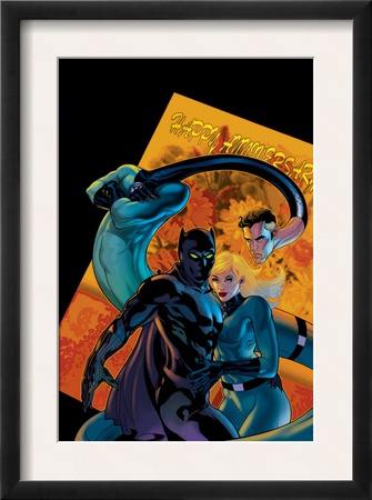 Marvel Knights 4 #21 Cover: Mr. Fantastic, Invisible Woman And Black Panther by Valentine De Landro Pricing Limited Edition Print image