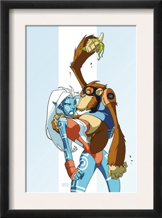 New Warriors #2 Cover: Namorita And Speedball Flying by Skottie Young Pricing Limited Edition Print image