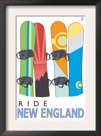 Snowboards In Snow - New England, C.2009 by Lantern Press Pricing Limited Edition Print image
