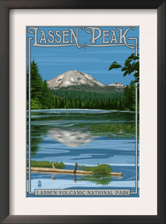 Lassen Peak And Manzanita Lake, C.2009 by Lantern Press Pricing Limited Edition Print image