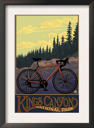 Kings Canyon Nat'l Park - Bike And Trail - Lp Poster, C.2009 by Lantern Press Pricing Limited Edition Print image