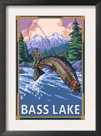 Bass Lake, California - Fisherman, C.2009 by Lantern Press Pricing Limited Edition Print image