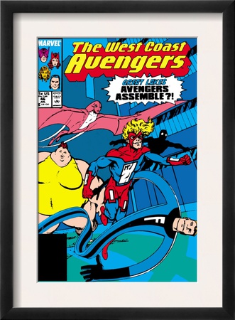 Avengers West Coast #46 Cover: Mr. Immortal, Big Bertha, Flatman And Great Lakes Avengers by John Byrne Pricing Limited Edition Print image