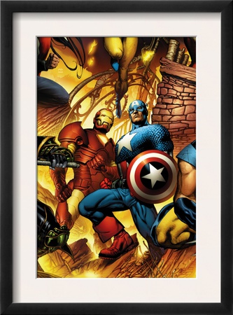 New Avengers #6 Cover: Iron Man And Captain America by Bryan Hitch Pricing Limited Edition Print image