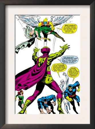 X-Men #50 Group: Mesmero, Angel, Cyclops, Iceman, Beast, X-Men And Marvel Girl by Jim Steranko Pricing Limited Edition Print image