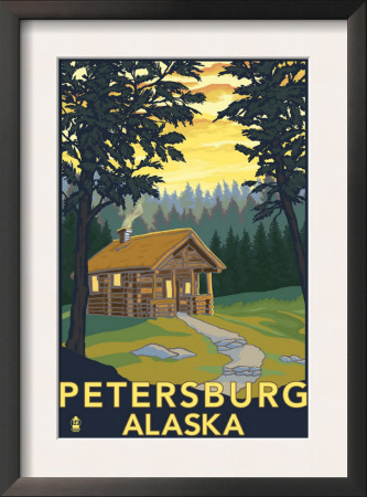 Cabin Scene - Petersburg, Alaska, C.2009 by Lantern Press Pricing Limited Edition Print image