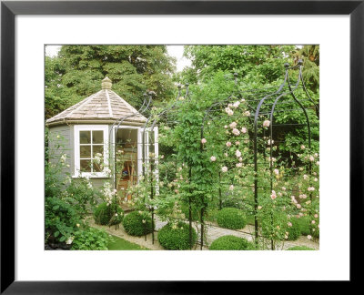 Romantic Garden, Metal Arbour With Rosa, Lonicera & Buxus Balls by Mark Bolton Pricing Limited Edition Print image