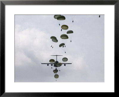 August 21, Army Soldiers Jump Out Of A C-17 Globemaster Iii by Stocktrek Images Pricing Limited Edition Print image