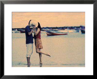 Kissing Couple At Playa De Las Teresitas, Tenerife, Canary Islands, Spain by Michele Westmorland Pricing Limited Edition Print image
