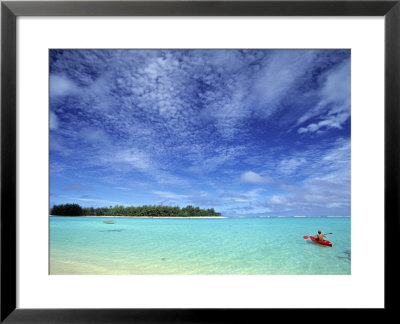 Kayaker, Muri Beach, Rarotonga, Cook Islands by Walter Bibikow Pricing Limited Edition Print image