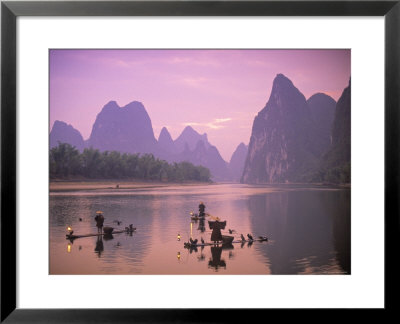 Cormorant Fishermen, Xingping, Li River, Guangxi, China by Peter Adams Pricing Limited Edition Print image