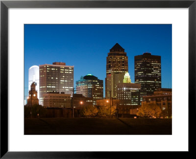 Skyline Along Des Moines River, Des Moines, Iowa by Walter Bibikow Pricing Limited Edition Print image