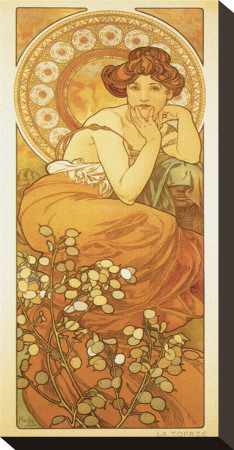 The Precious Stones: La Topaze by Alphonse Mucha Pricing Limited Edition Print image