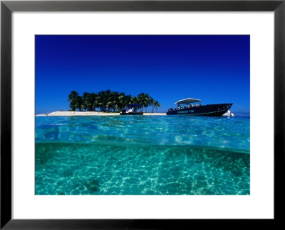 Dive Boats Off Island, South Water Caye, Stann Creek, Belize by Mark Webster Pricing Limited Edition Print image
