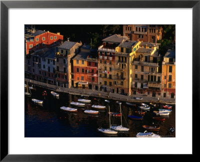 Boats In Harbour With Buildings, Portofino, Liguria, Italy by Stephen Saks Pricing Limited Edition Print image